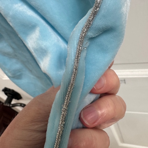 Girls 3T Light Blue with Silver Stripe Velour Like Pants - Picture 3 of 5